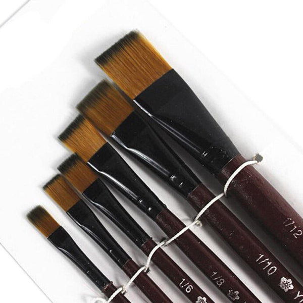 6pcs/set Different Shape Nylon Hair Paint Brush