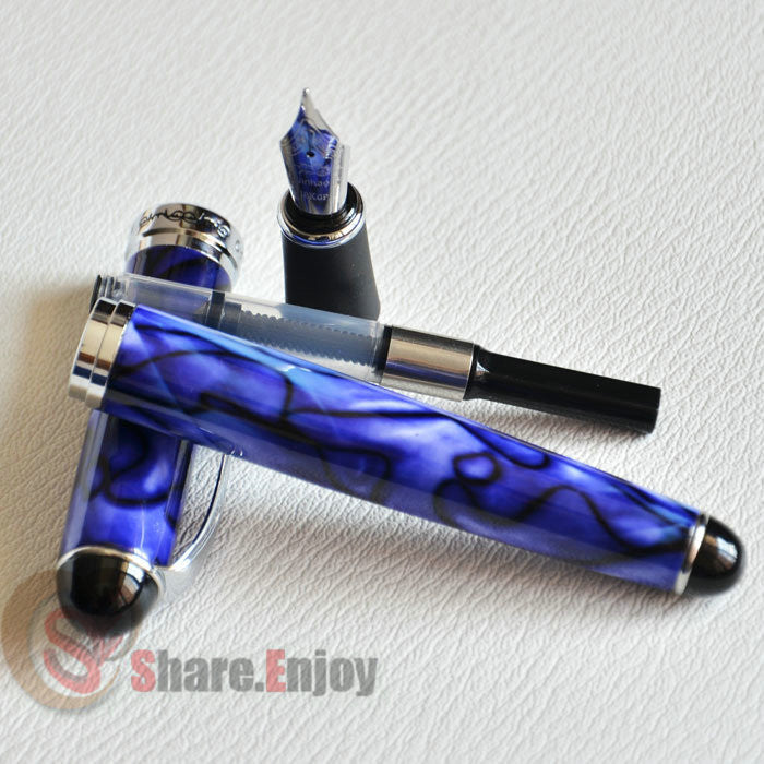 Jinhao X750 Füllfederhalter – 0,5 Mm Spitze, Elektrisches Blau, Metallisch & Elegant