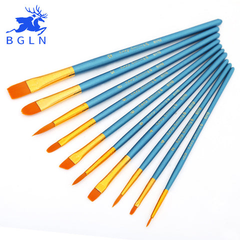 10pcs/set Nylon Hair Paint Brushes